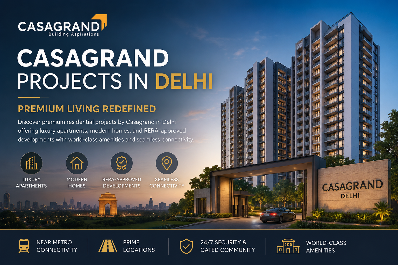 Casagrand luxury residential projects in Delhi